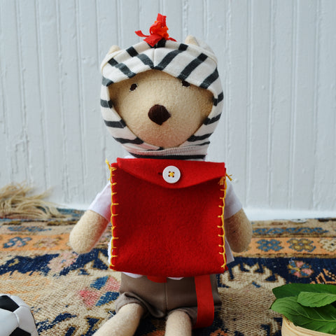 Nicholas Bear Cub with doll backpack