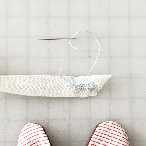 step 1 of stitching a petal