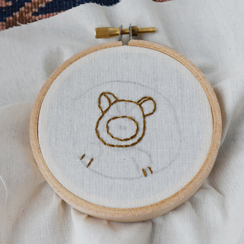 Stitching embroidered portrait pillow of Josie Chipmunk