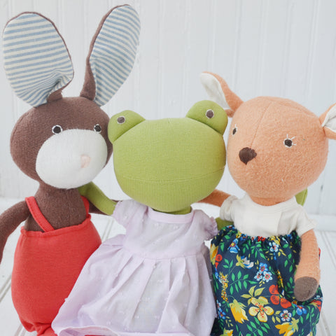 Lucas Rabbit, Ella Toad, and Phoebe Fawn