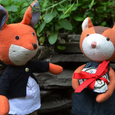 Owen Fox and Josie Chipmunk dolls