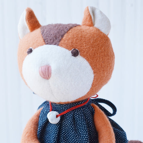 Josie Chipmunk with clay bead necklace