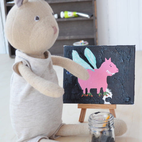 Juliette Rabbit painting a monster