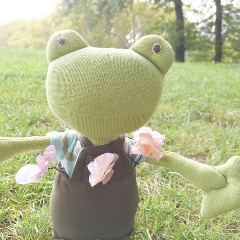 Lewis with flowers