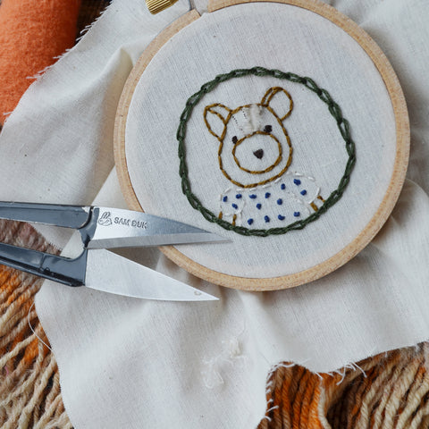 Stitching embroidered portrait pillow of Josie Chipmunk
