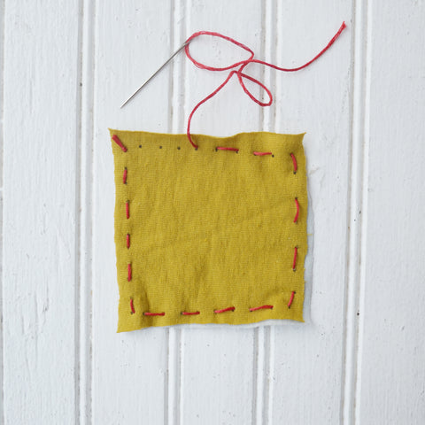 Sewing the fabric swatches together