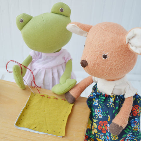 Sewing the fabric swatches together
